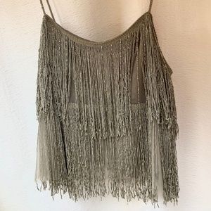 Kate Moss x Topshop Shimmery Silver Flapper Top!